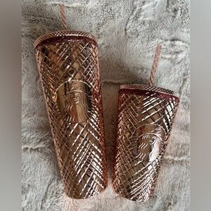 Starbucks Rose Gold Studded Tumblers | Set of 2
